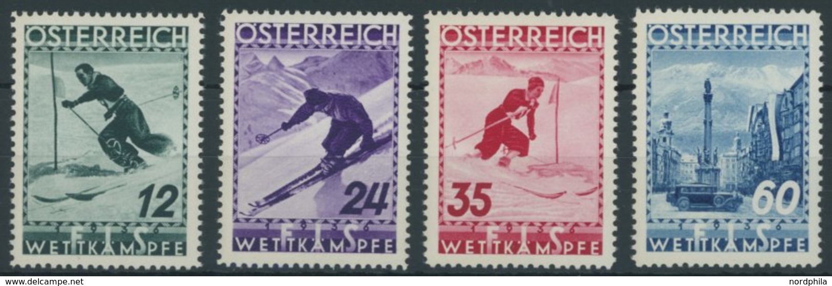 ÖSTERREICH 1918-1938 623-26 **, 1936, FIS II-Wettkämpfe, Postfrischer Prachtsatz, Mi. 180.- - Other & Unclassified