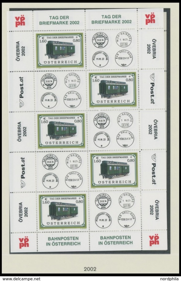 ÖSTERREICH AB 1950 2380,2414KB **, 2002/3, Bahnpostwagen, Je Im Kleinbogen, Pracht, Mi. 80.- - Used Stamps