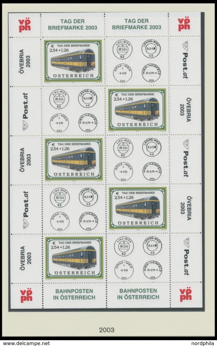 ÖSTERREICH AB 1950 2380,2414KB **, 2002/3, Bahnpostwagen, Je Im Kleinbogen, Pracht, Mi. 80.- - Used Stamps