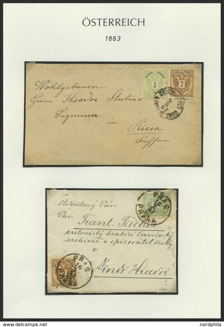 SAMMLUNGEN 44-47 BRIEF, 1883-89, Interessante Sammlung Doppeladler überwiegend Auf Briefen Und Ganzsachenkarten, Mit Mei - Sammlungen