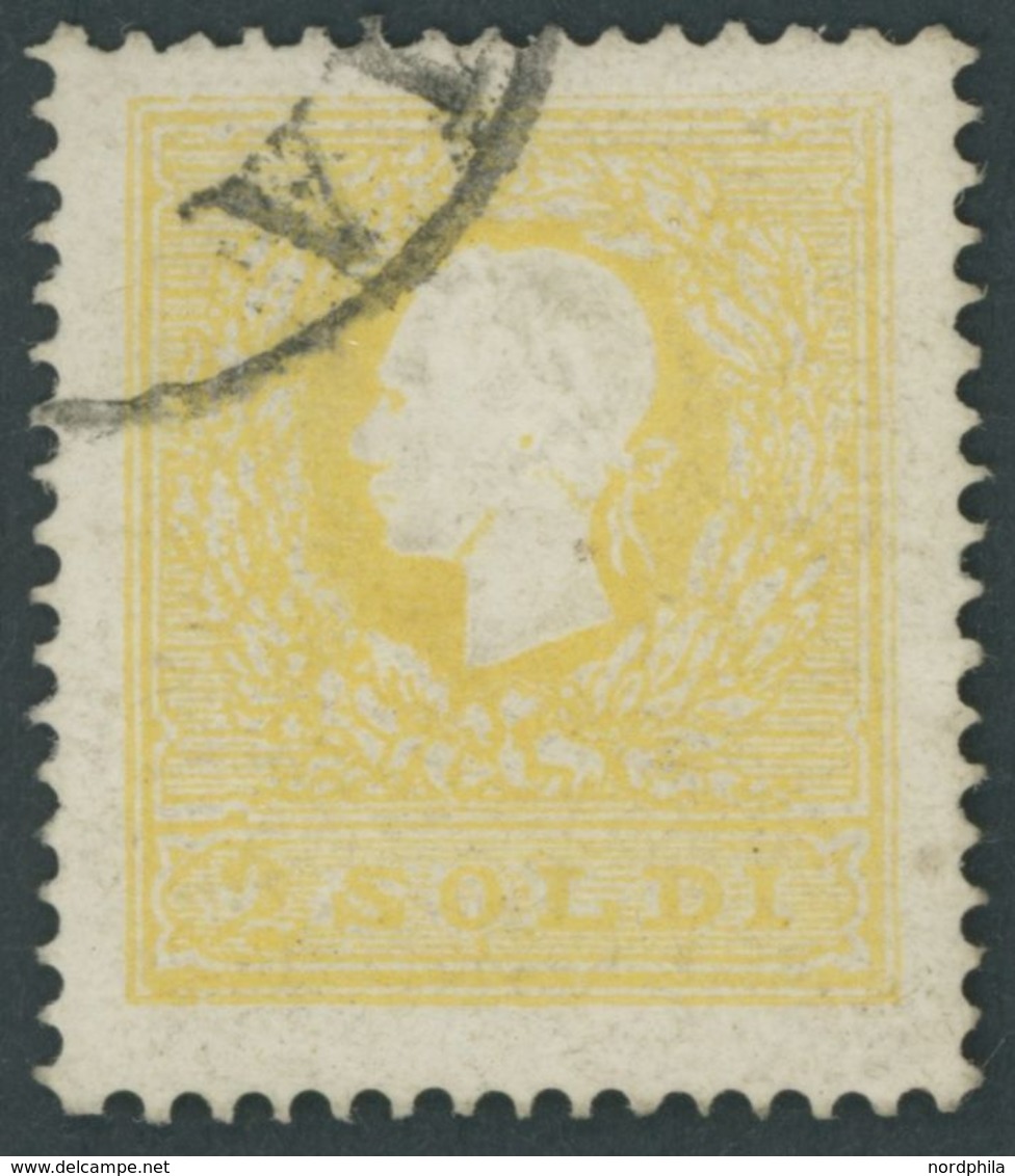 LOMBARDEI UND VENETIEN 6I O, 1858, 2 So. Gelb, Type I, Pracht, Mi. 550.- - Lombardy-Venetia