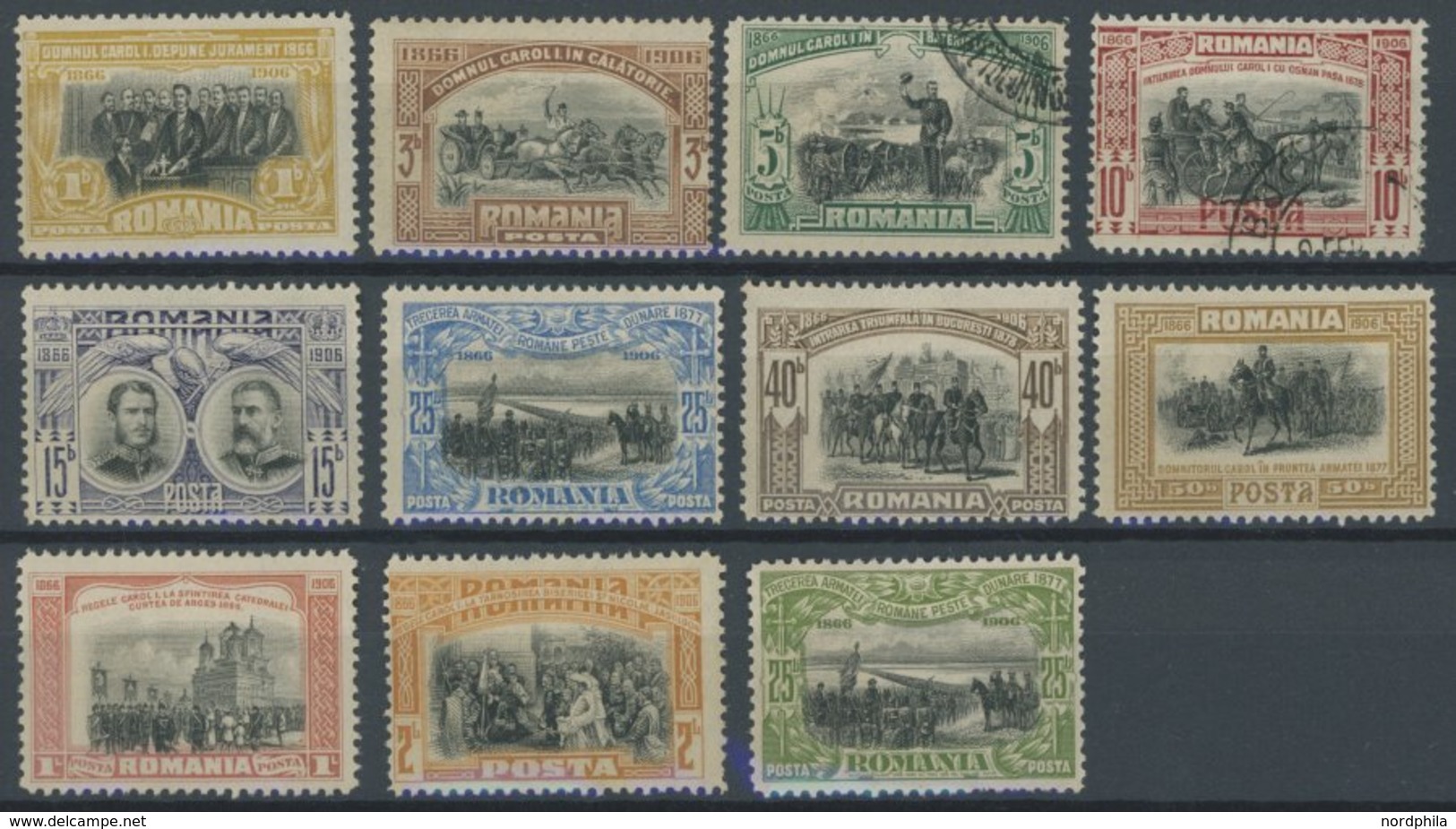 RUMÄNIEN 187-96,192F **, 1906, Regentschaft, Mi. Nr. 189 Und 190 Gestempelt, Sonst Postfrischer Prachtsatz - Other & Unclassified