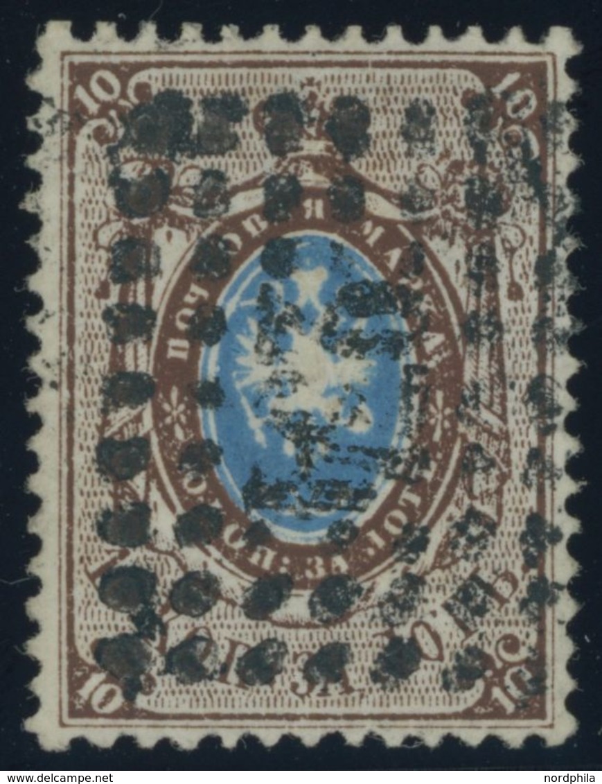 RUSSLAND 2x O, 1858, 10 K. Siena/hellblau, Wz. 1, Nummernstempel 24, Pracht, Mi. 250.- - Other & Unclassified