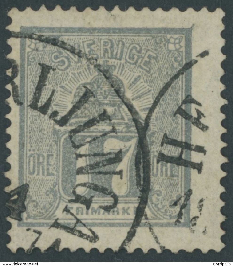 SCHWEDEN 15b O, 1869, 17 Ö. Grau, K1 HERRLJUNGA, Pracht, Gepr. Pfenninger, Mi. 800.- - Used Stamps