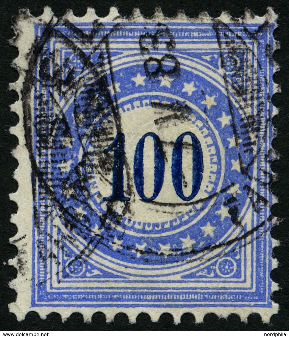 PORTOMARKEN P 8IIN O, 1881, 100 C. Ultramarin/dunkelblau, Rahmen Normalstehend, Pracht, Mi. 130.- - Portomarken