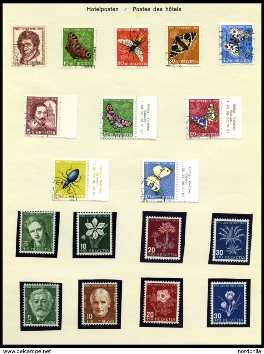 SAMMLUNGEN O, **, Meist Gestempelte Sammlung Schweiz Von 1850-1969 Mit Mittleren Ausgaben, Anfangs Schwach Vertreten, Fe - Lotes/Colecciones