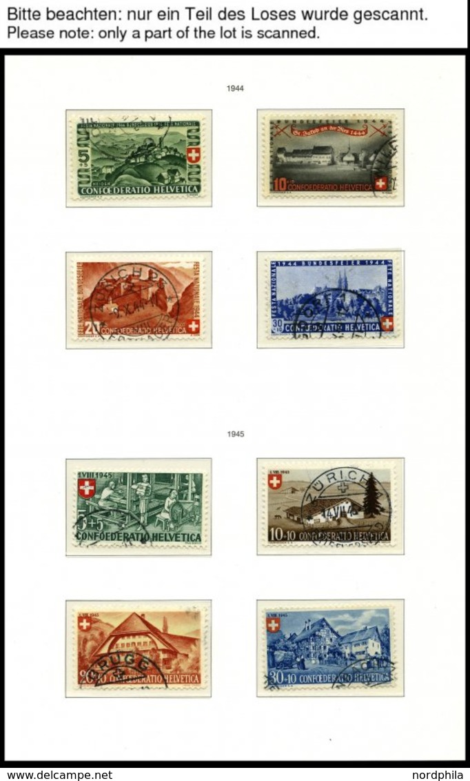 SAMMLUNGEN O, Saubere Gestempelte Sammlung Pro Patria Von 1938-69 Auf MAWIR Seiten, Ab 1941 Komplett, Fast Nur Prachterh - Verzamelingen