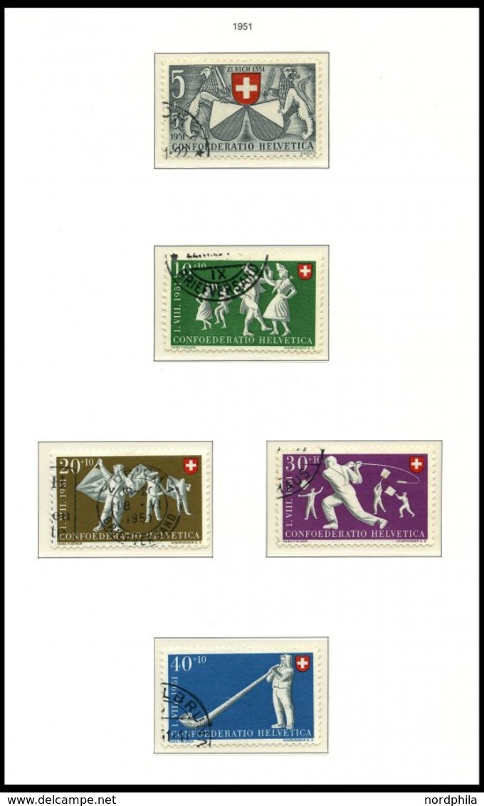 SAMMLUNGEN O, Saubere Gestempelte Sammlung Pro Patria Von 1938-69 Auf MAWIR Seiten, Ab 1941 Komplett, Fast Nur Prachterh - Verzamelingen