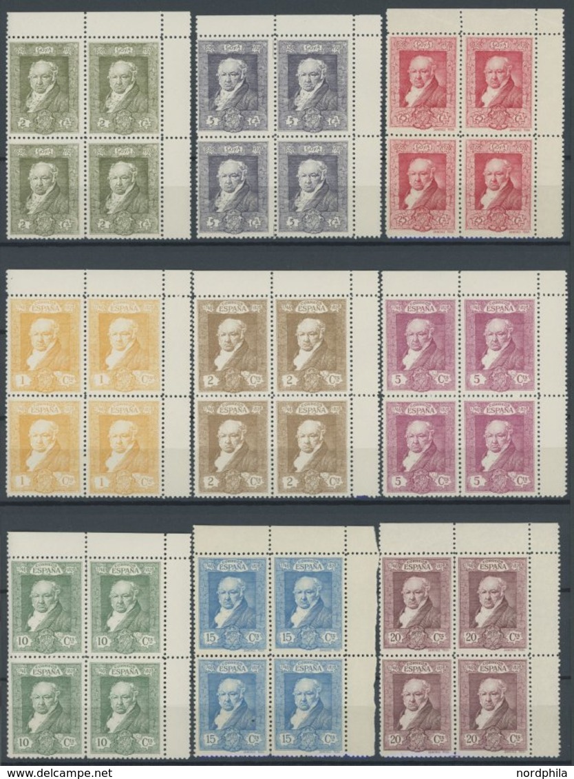 SPANIEN 464-81 VB **, 1930, Goya I In Oberen Rechten Eckrandviererblocks, Postfrischer Prachtsatz - Usados