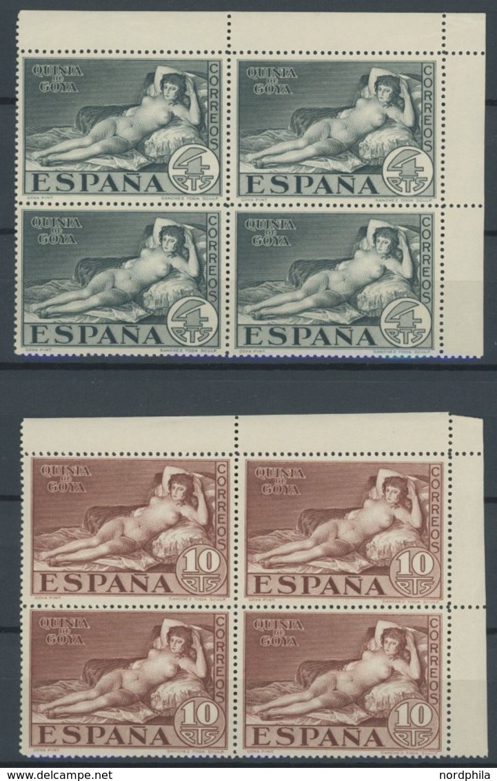 SPANIEN 464-81 VB **, 1930, Goya I In Oberen Rechten Eckrandviererblocks, Postfrischer Prachtsatz - Usados