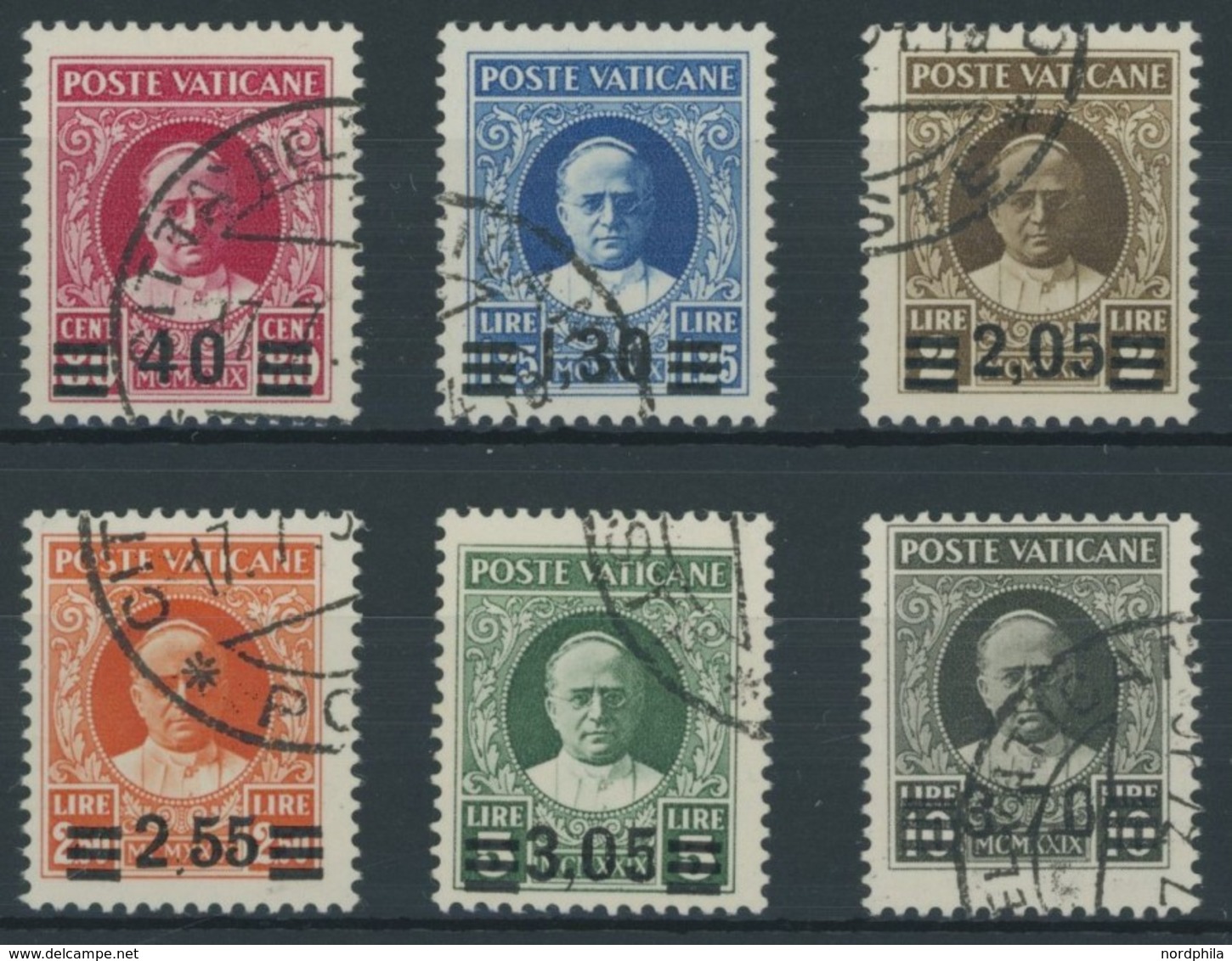 VATIKAN 39-44 O, 1934, Papst Pius XI, Prachtsatz, Gepr. Vossen, Mi. 1200.- - Other & Unclassified