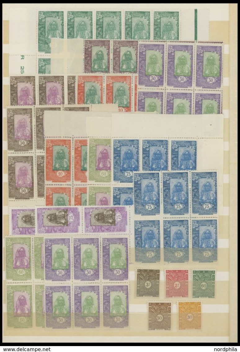 FRANZÖSISCH-SOMALI-KÜSTE **, 1915-42, Postfrische Partie Fast Nur Bogenteile, Fast Nur Prachterhaltung - Other & Unclassified