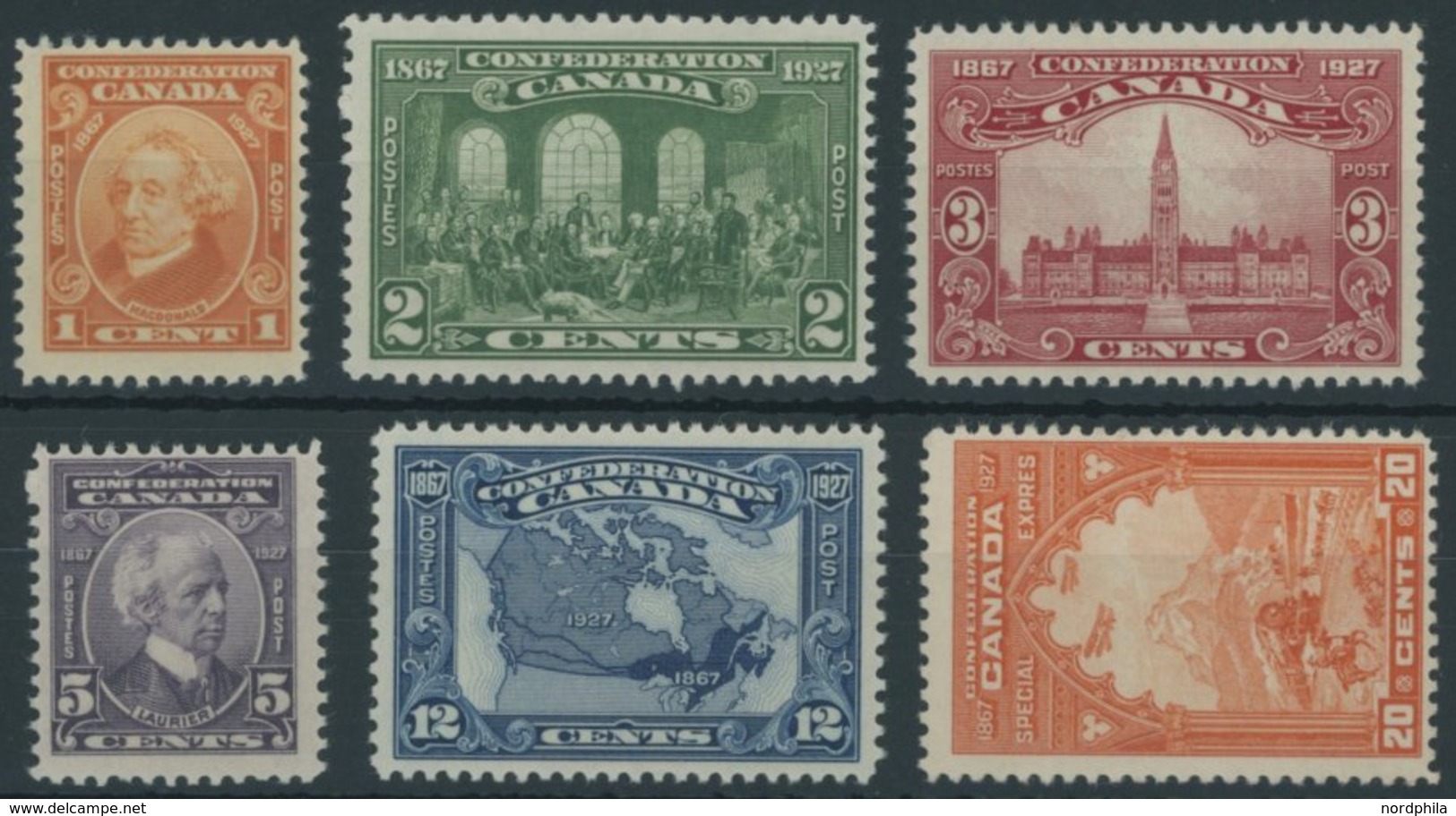 KANADA 118-23 **, 1927, Gründung Des Dominion Of Canada, Postfrischer Prachtsatz - Nuevos