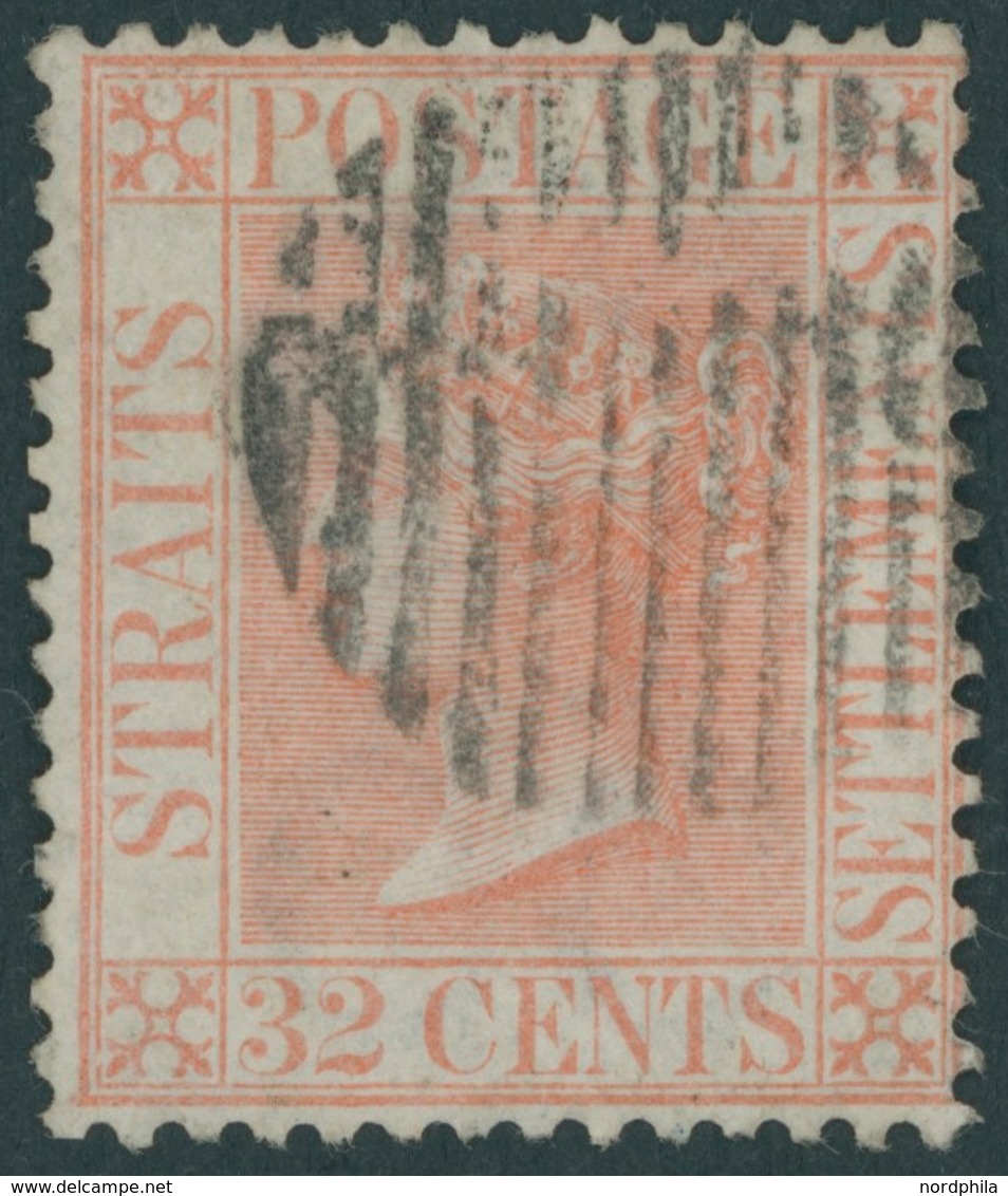 MALAIISCHE STAATEN - STRA 17 O, 1867, 32 C. Blaßrot, Pracht, Mi. 100.- - Straits Settlements