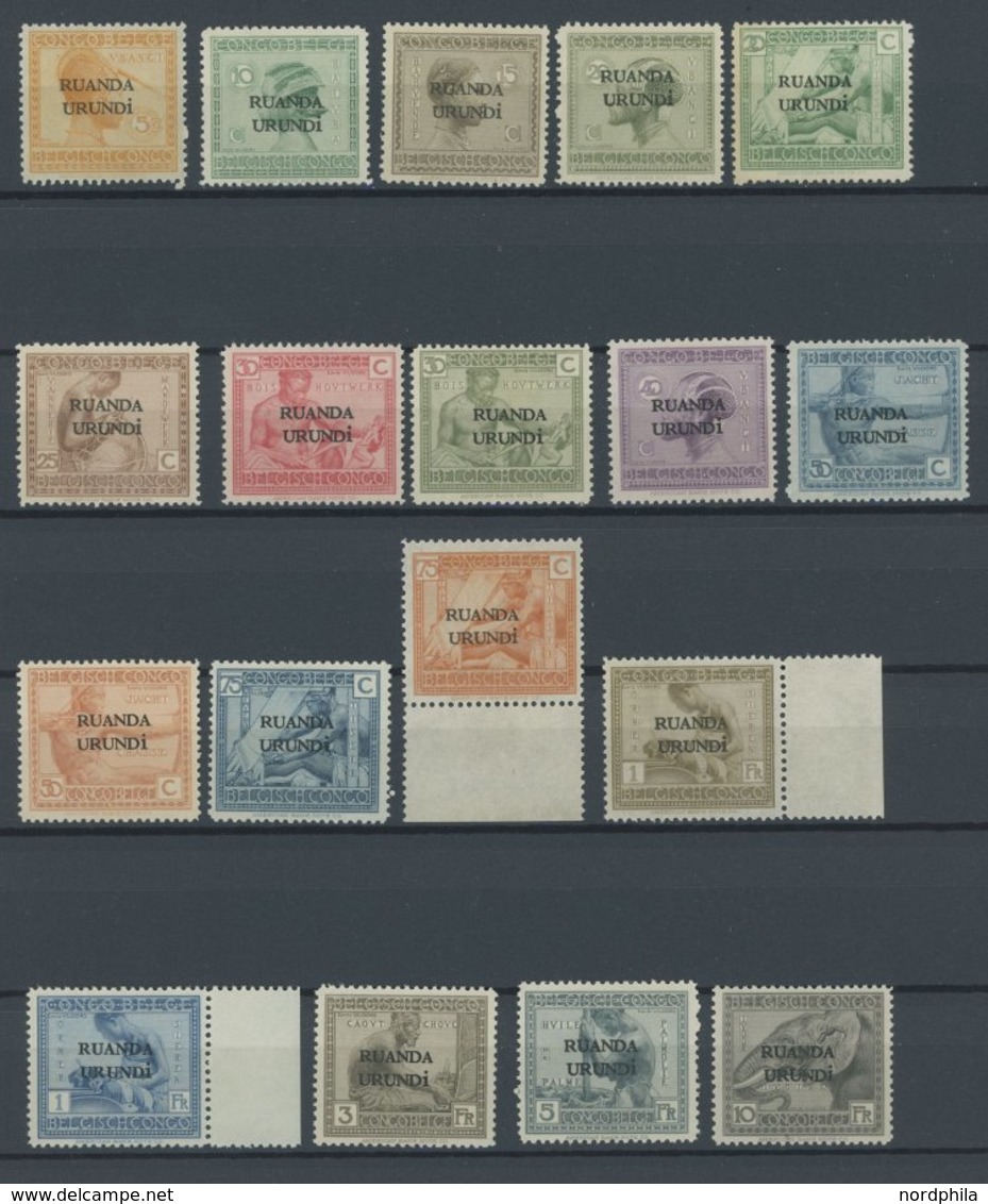 RUANDA-URUNDI 1-18 **, 1924, Freimarken, Postfrischer Prachtsatz - Unused Stamps