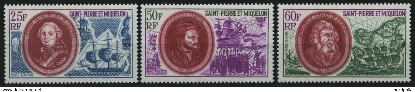 ST. PIERRE UND MIQUELON 461-63 **, 1970, Historische Persönlichkeiten, Prachtsatz, Mi. 110.- - Unused Stamps