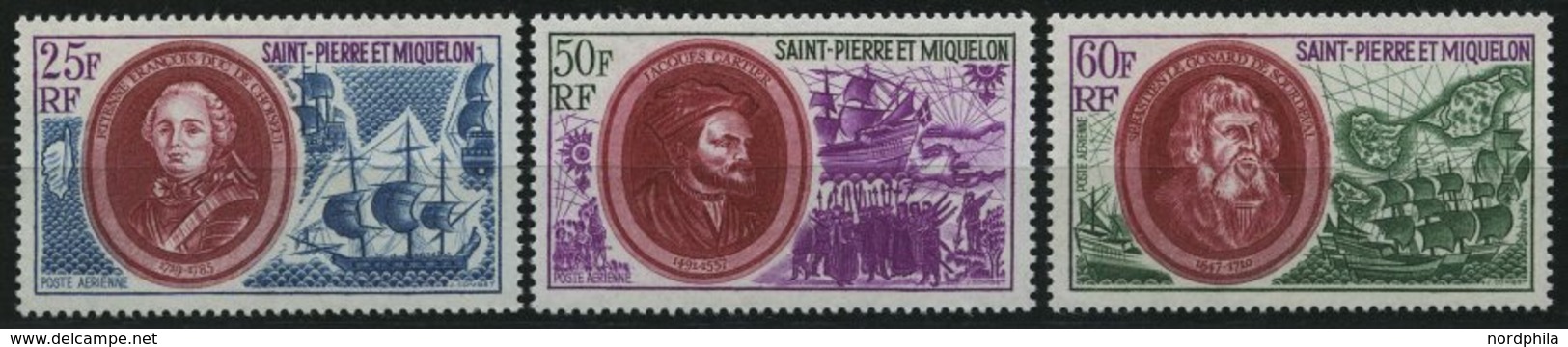 ST. PIERRE UND MIQUELON 461-63 **, 1970, Historische Persönlichkeiten, Prachtsatz, Mi. 110.- - Ungebraucht