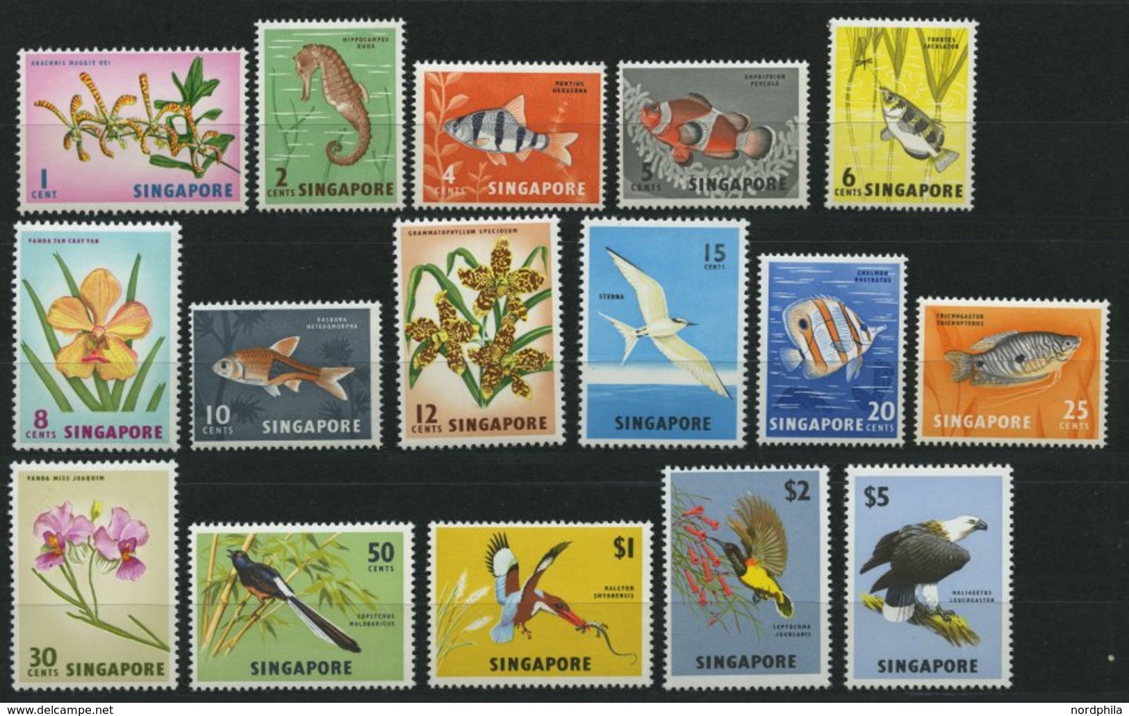 SINGAPUR 53-68 **, 1962, Fauna Und Flora, Prachtsatz - Singapore (1959-...)