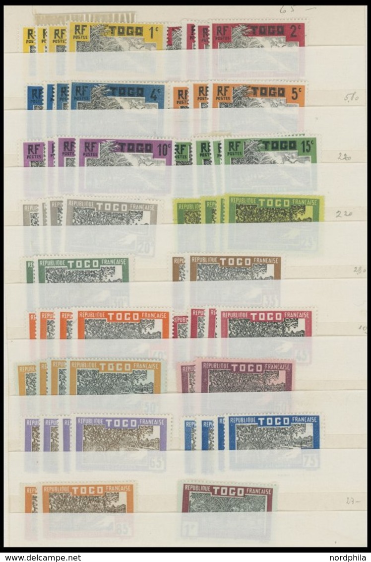 TOGO **,* , 1921-42, Fast Nur Postfrische Partie Mit Einigen Blockstücken, Fast Nur Prachterhaltung - Unused Stamps