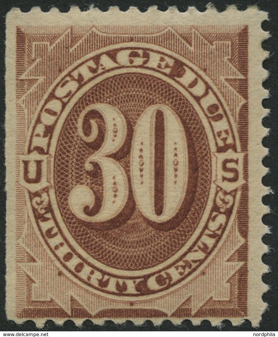 PORTOMARKEN P 6a *, Scott J 6, 1879, 30 C. Braun, Links Ungezähnt, Falzrest, Pracht, $ 350 - Ungebraucht
