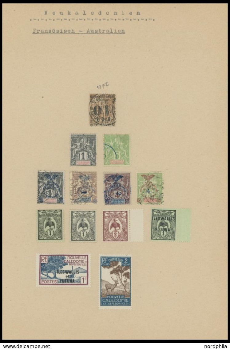 SLG. ÜBERSEE o,* , alte Sammlung Übersee auf Blättern, bis ca. 1920, einige mittlere Werte, Erhaltung unterschiedlich, b