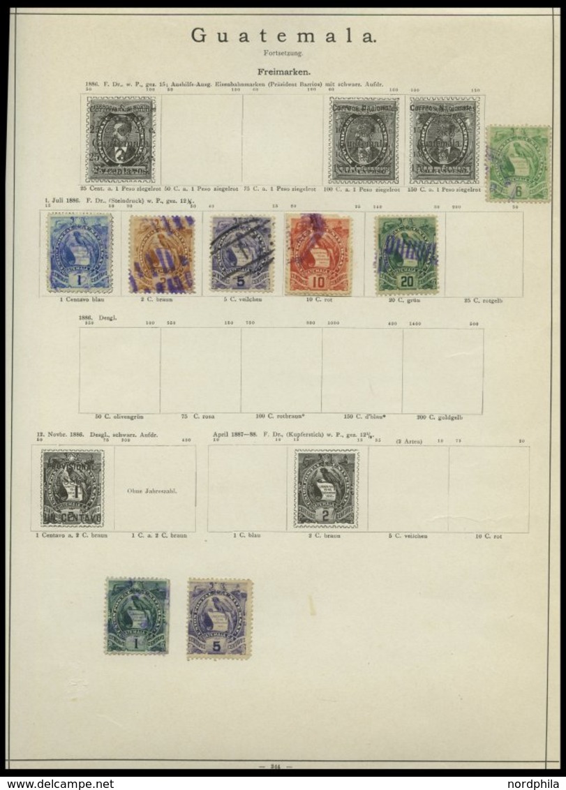 SLG. ÜBERSEE *,o,Brief , 1866-89, Alter Kleiner Sammlungsteil Mittelamerika Von 88 Werten Und 2 Belegen (u.a. Halbierung - Andere & Zonder Classificatie