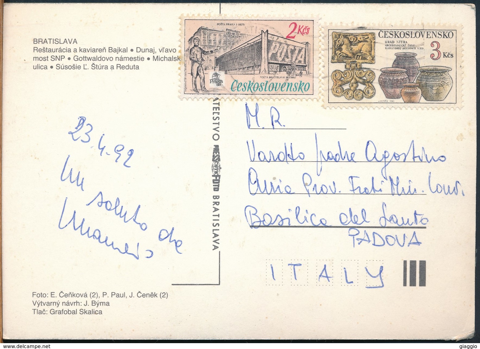 °°° 14812 - SLOVAKIA - BRATISLAVA - VIEWS - 1992 With Stamps °°° - Slovacchia