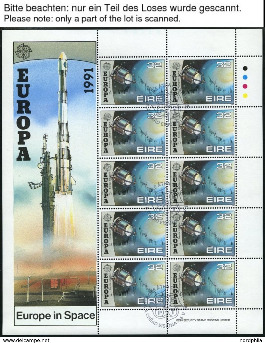 EUROPA UNION KB O, 1991, Weltraumfahrt, 11 Verschiedene Kleinbogensätze, U.a. Mit Irland, Pracht, Mi. 520.- - Collections