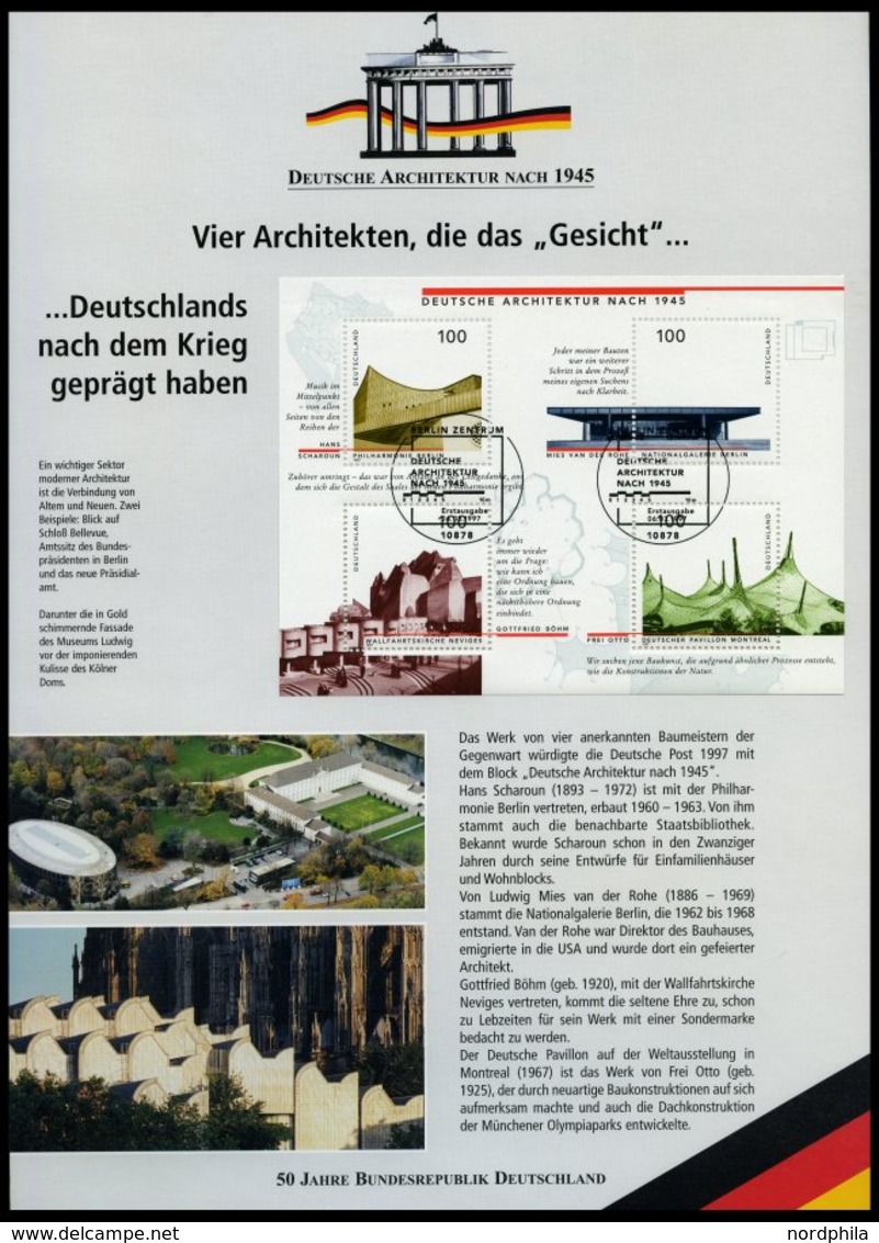 SONSTIGE MOTIVE 50 Jahre Bundesrepublik Deutschland Im Spezialalbum Der Deutschen Post, Pracht - Unclassified
