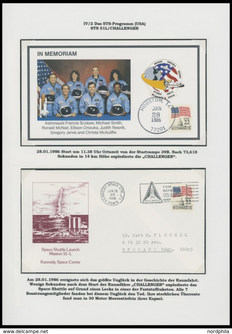 US-FLUGPOST 1981-84, 2003, Hochinteressante Und Informative Spezialsammlung Weltraum: Das STS-Programm (USA), Mit 23 Ver - Sin Clasificación