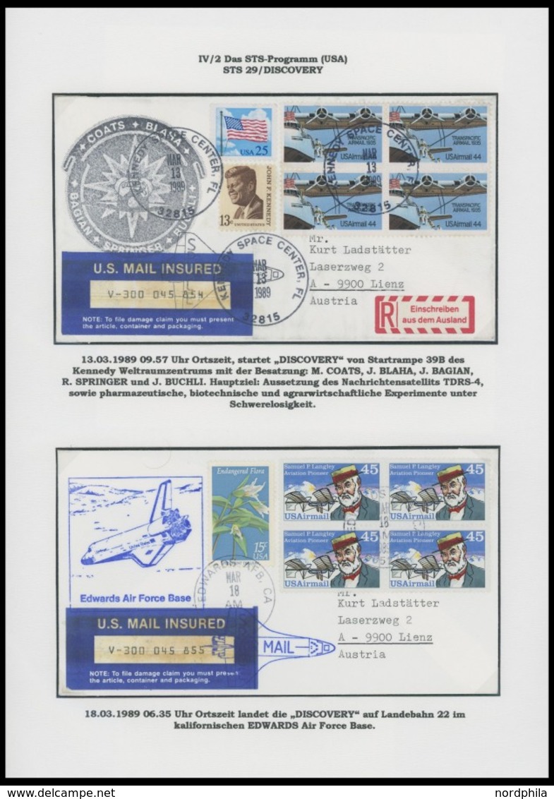 US-FLUGPOST 1981-84, 2003, Hochinteressante Und Informative Spezialsammlung Weltraum: Das STS-Programm (USA), Mit 23 Ver - Sin Clasificación