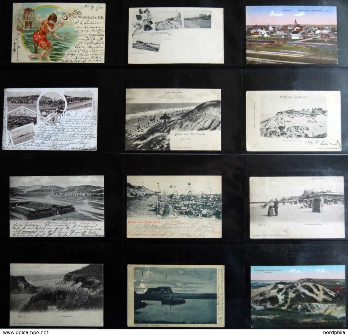 ALTE POSTKARTEN - DEUTSCH SYLT - Westerland, Sammlung Von 100 Verschiedenen Ansichtskarten Im Briefalbum, Dabei Gruß Aus - Other & Unclassified