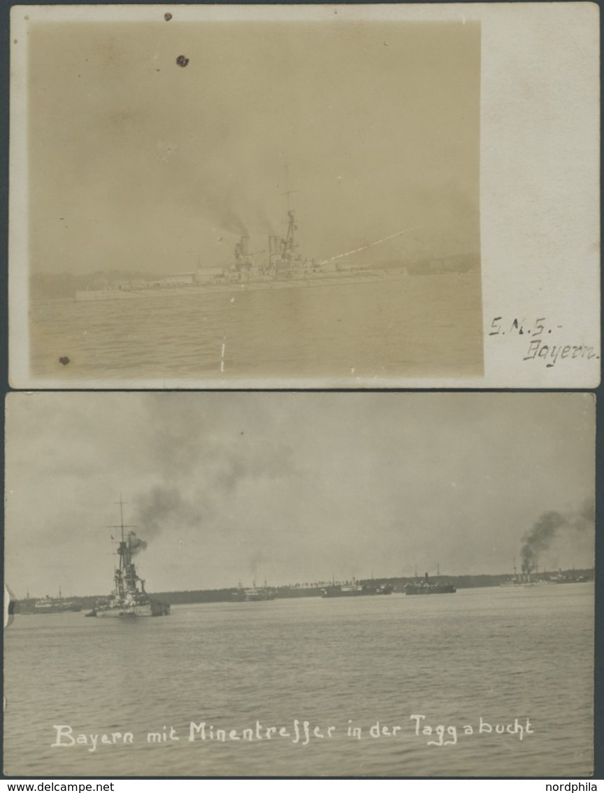 ALTE POSTKARTEN - SCHIFFE KAISERL. MARINE S.M.S. Bayern, 2 Verschiedene Fotokarten, Pracht - Warships