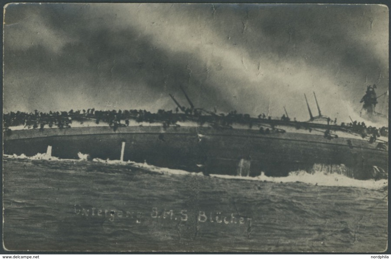 ALTE POSTKARTEN - SCHIFFE KAISERL. MARINE Untergang Der S.M.S. Blücher, Fotopostkarte, Pracht - Guerra