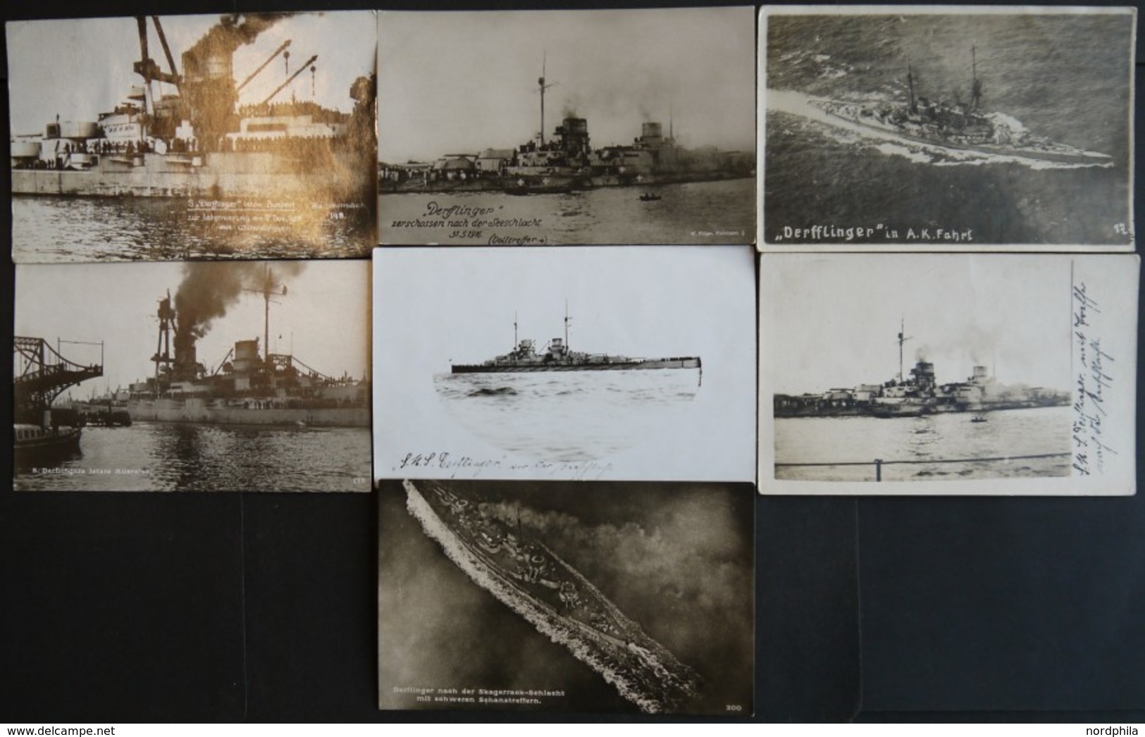 ALTE POSTKARTEN - SCHIFFE KAISERL. MARINE S.M.S. Dörflinger, 7 Verschiedene Fotokarten Mit Seltenen Motiven, Pracht - Guerra