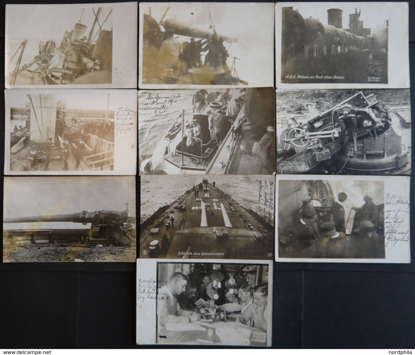 ALTE POSTKARTEN - SCHIFFE KAISERL. MARINE An Deck Der Kriegsschiffe, 10 Verschiedene Fotokarten,mit Seltenen Motiven, Pr - Krieg