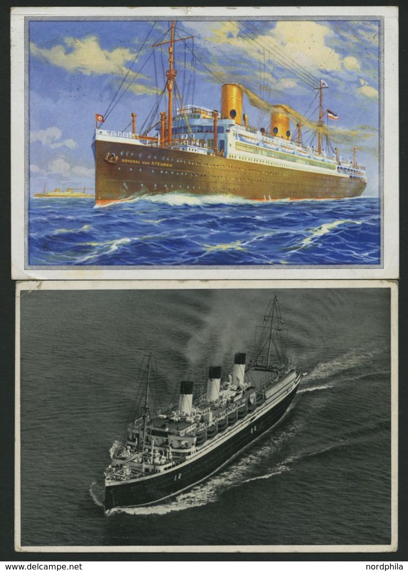 ALTE POSTKARTEN - SCHIFFE DAMPFER, 5 Verschiedene Ansichtskarten Aus 1934-40 - Sonstige & Ohne Zuordnung