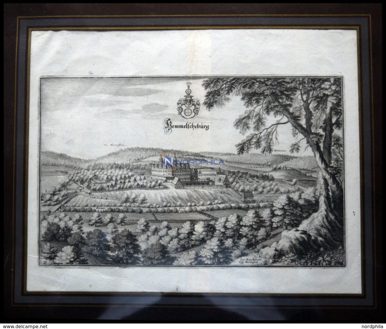 EMMERTHAL: Hämelschenburg, Kupferstich Von Merian Um 1645 - Litografía