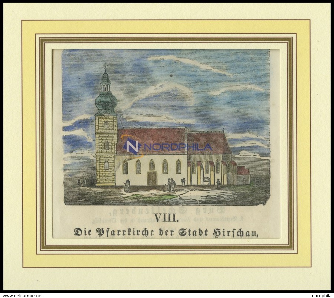 HIRSCHAU/OBERPFALZ: Die Pfarrkirche, Kolorierter Holzstich A.d.Sulzb.Kalender Von 1868 - Lithographies