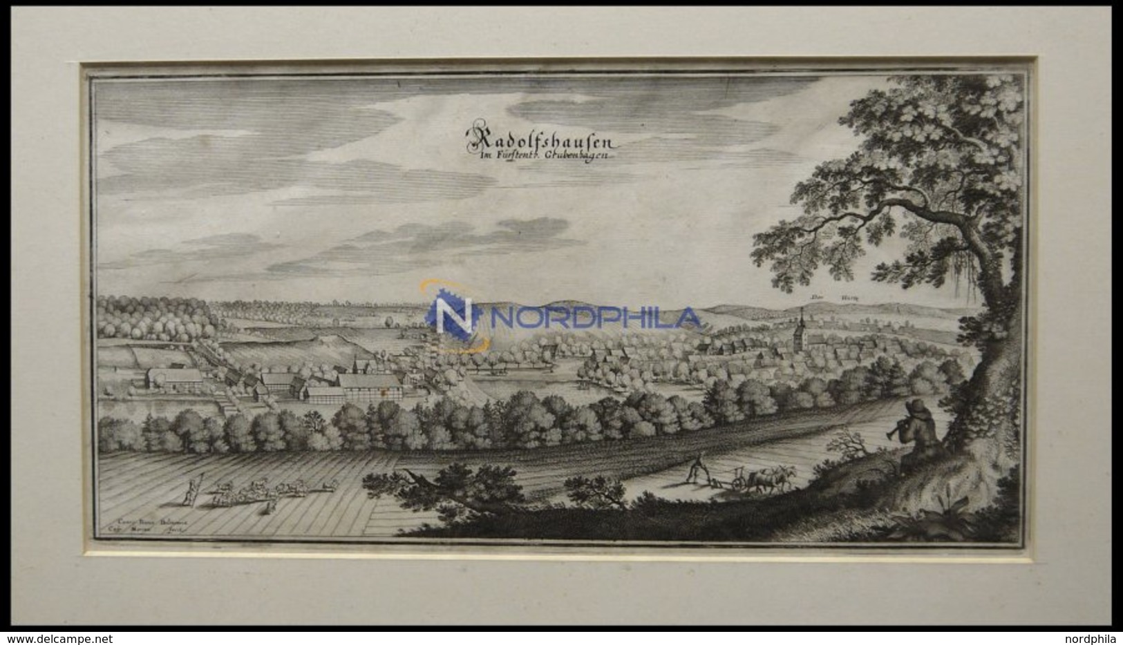 RADOLFSHAUSEN, Gesamtansicht, Kupferstich Von Merian Um 1645 - Litografía