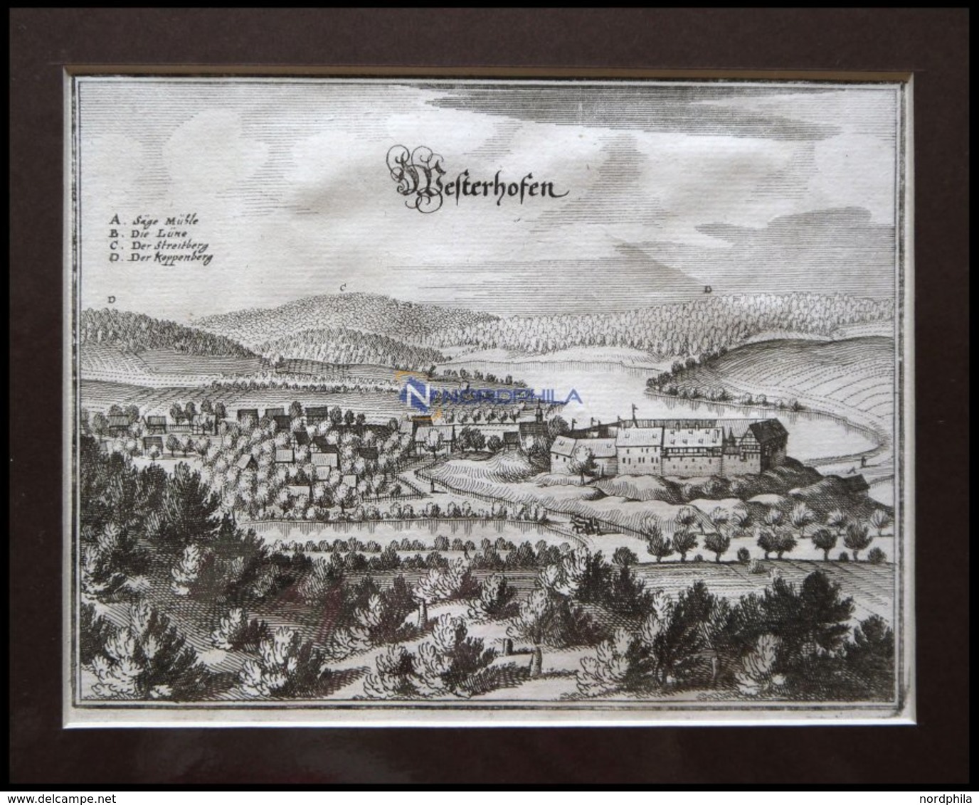 WESTERHOF, Gesamtansicht, Kupferstich Von Merian Um 1645 - Lithographies