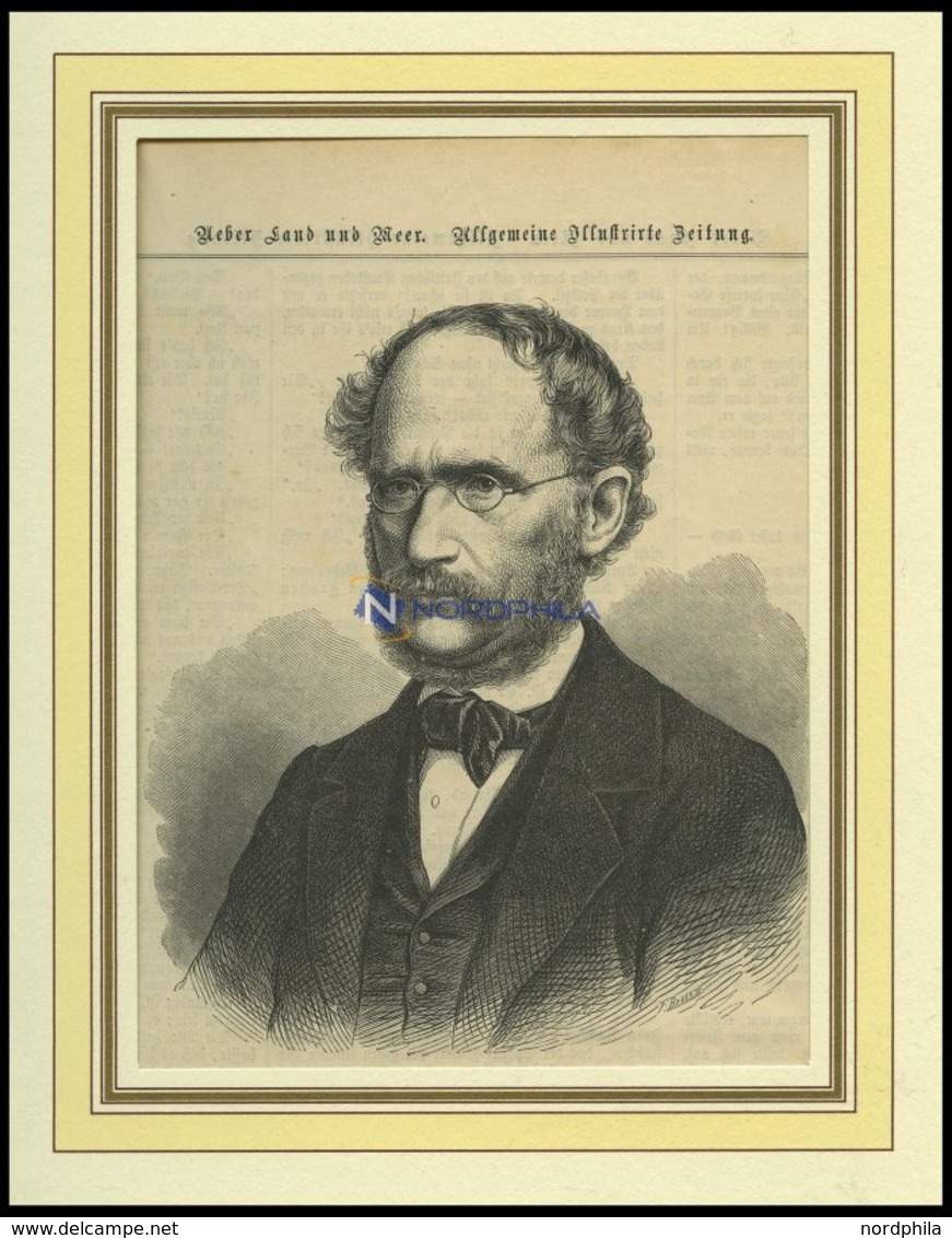 Melchior Nehr, Heimatdichter, Holzstich Nach Kriehuber Um 1880 - Litografía