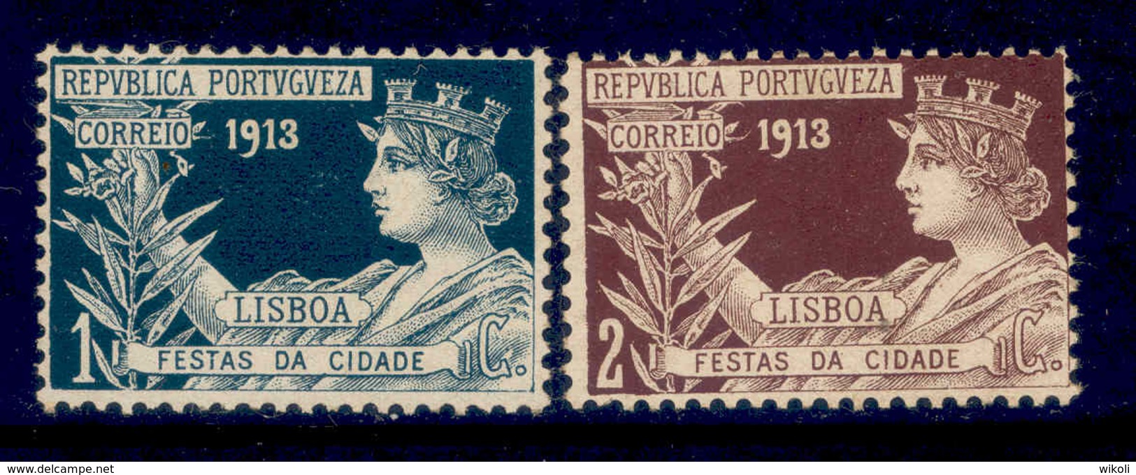 ! ! Portugal - 1913 Postal Tax Festas (Complete Set) - Af. IP05 To 06 - MH - Unused Stamps