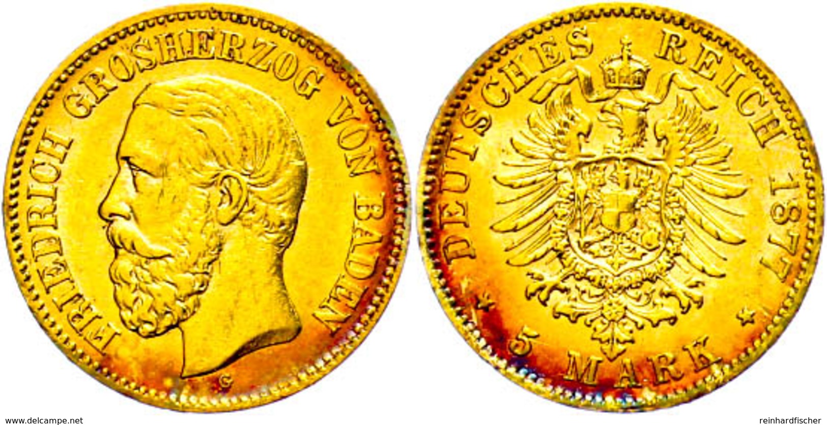 5 Mark, 1877, Friedrich I., Patina Am Rand, Ss., Katalog: J.185 Ss - Andere & Zonder Classificatie