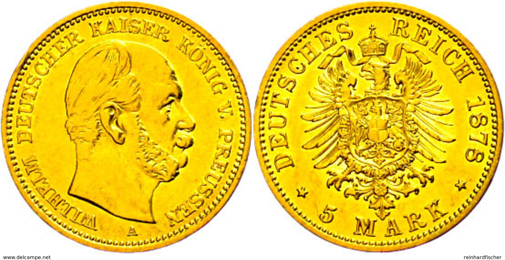 5 Mark, 1877, A, Wilhelm I., Ss-vz., Katalog: J. 244 Ss-vz - Andere & Zonder Classificatie