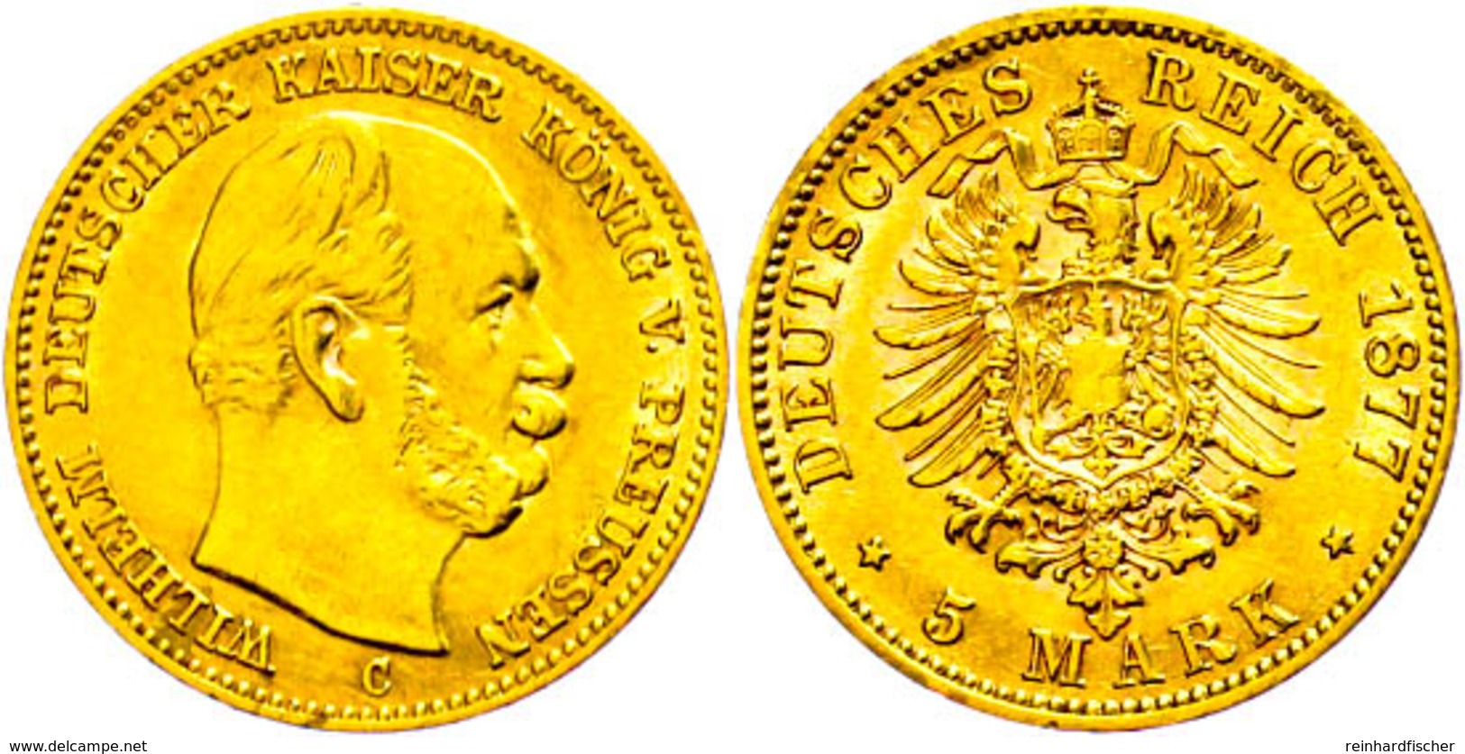 5 Mark, 1877, C, Wilhelm I., Ss-vz., Katalog: J. 251 Ss-vz - Andere & Zonder Classificatie