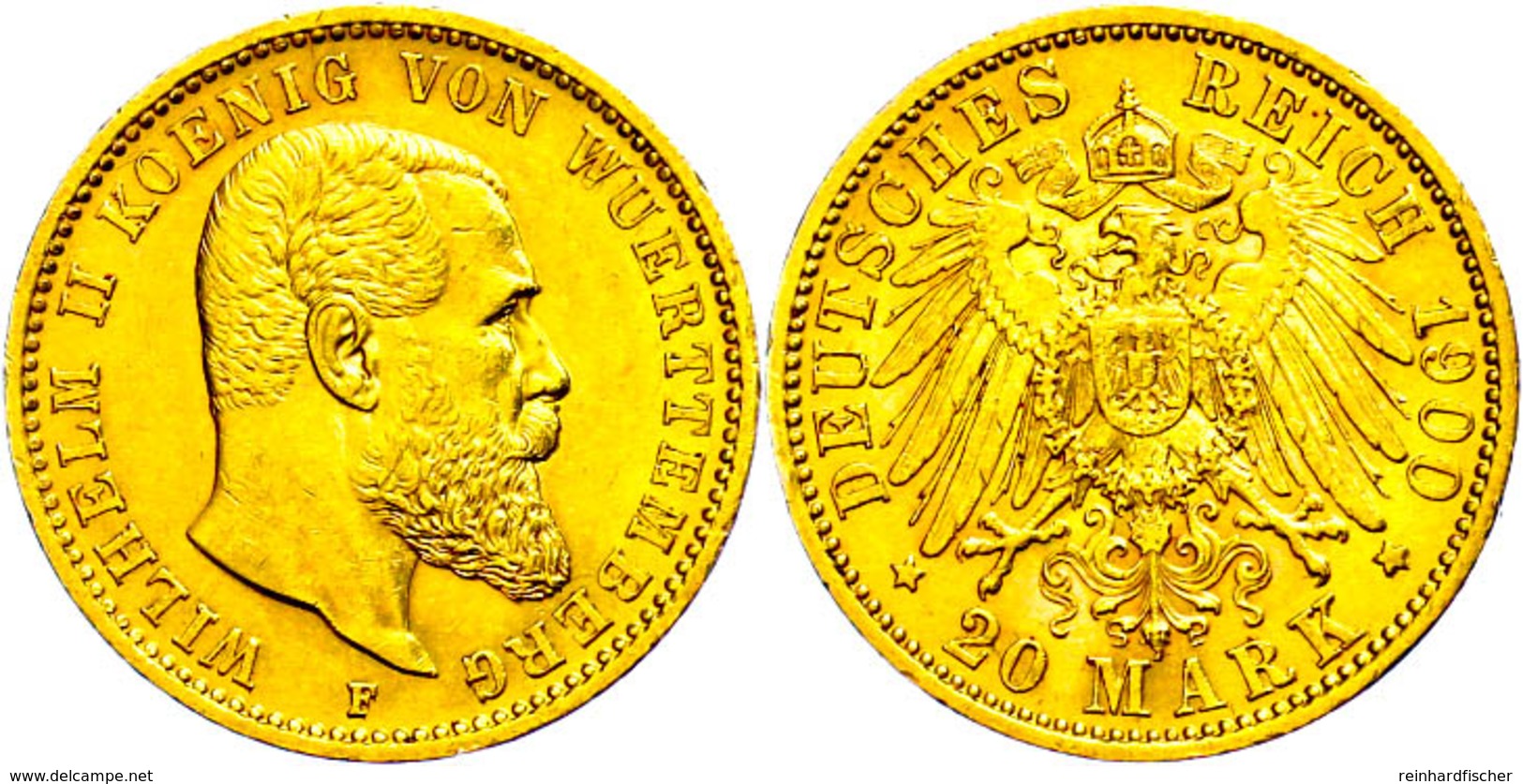 20 Mark, 1900, Wilhelm II., Wz. Rf., Vz. , Katalog: J. 296 Vz - Andere & Zonder Classificatie