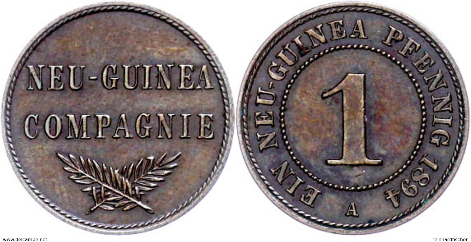 Neuguinea, 1 Pfennig, 1894, Vz., Katalog: J. 701 Vz - Andere & Zonder Classificatie