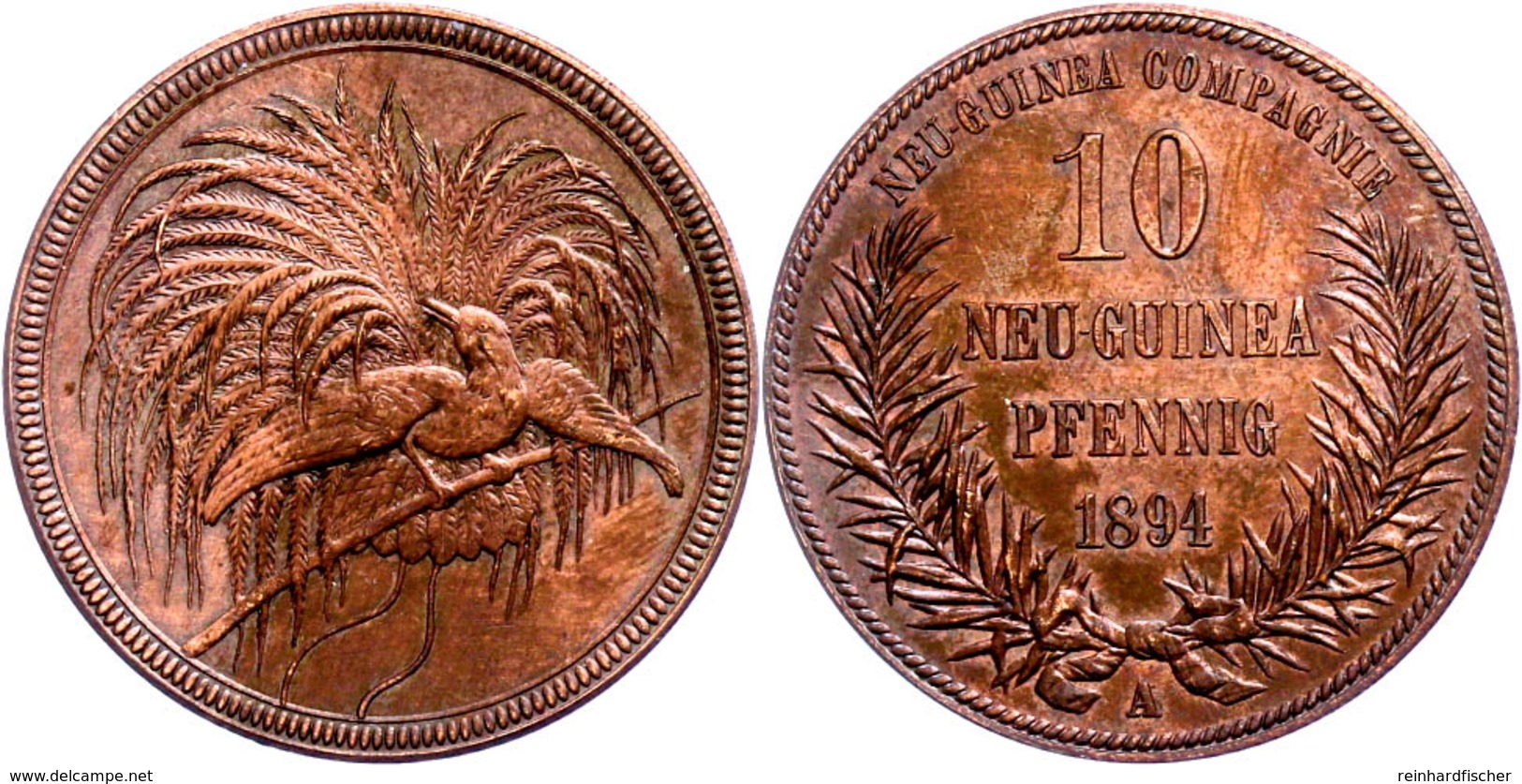 Neuguinea, 10 Pfennig, 1894, Min. Berieben, Vz., Katalog: J. 703 Vz - Andere & Zonder Classificatie