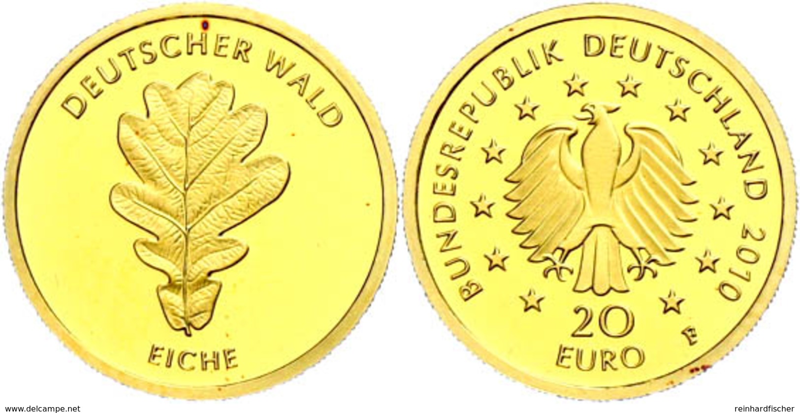 20 Euro, Gold, 2010, Deutscher Wald-Eiche, Mzz. F, In Kapsel,st., Katalog: J. 552 St - Andere & Zonder Classificatie